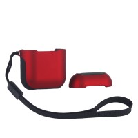 Противоударный чехол Cotec для AirPods красно-черный с ремешком