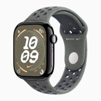 Apple Watch Series 10 46mm, Jet Black Aluminum Case with Nike Sport Band - Cargo Khaki