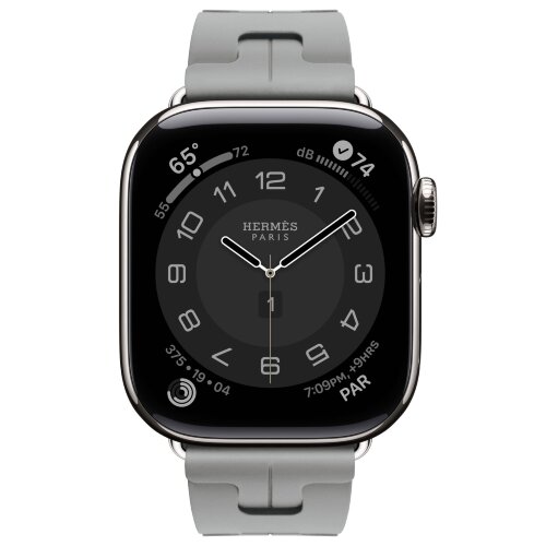 Apple Watch Hermes Series 10 42mm, спортивный ремешок Kilim серый