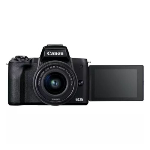 Canon EOS M50 Mark II Mirrorless Camera, Black + EF-M 15-45mm IS STM Lens + Backpack + SD Card + Spare Battery