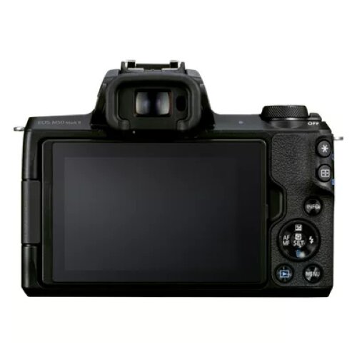 Canon EOS M50 Mark II Mirrorless Camera, Black + EF-M 15-45mm IS STM Lens + Backpack + SD Card + Spare Battery