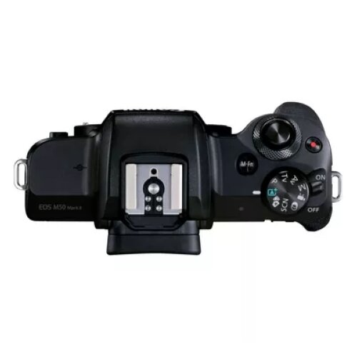 Canon EOS M50 Mark II Mirrorless Camera, Black + EF-M 15-45mm IS STM Lens + Backpack + SD Card + Spare Battery