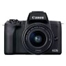 Canon EOS M50 Mark II Mirrorless Camera, Black + EF-M 15-45mm IS STM Lens + Backpack + SD Card + Spare Battery
