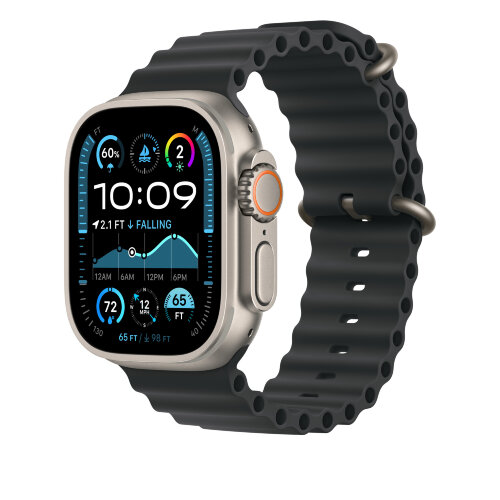 Ремешок для Apple Watch Ultra Watch Black Titanium Ocean Band - Black (Черный)