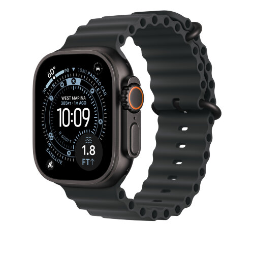 Ремешок для Apple Watch Ultra Watch Black Titanium Ocean Band - Black (Черный)