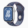 Apple Watch Series 11 42mm, Silver Aluminum Case with Nike Sport Band - Blue Ribbon