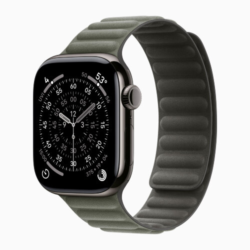 Apple Watch Series 11 46mm, Slate Titanium Case with Magnetic Link - Sage Gray