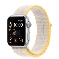 Apple Watch SE (2022) 40mm, Silver Aluminum Case with Sport Loop - Starlight