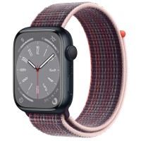 Apple Watch Series 8 45mm, Midnight Aluminum Case with Sport Loop - Elderberry