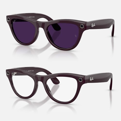 Ray-Ban Meta Gen 2 Skyler Transitions (прозрачные линзы с автозатемнением в фиолетовые, глянцевая коричневая оправа)