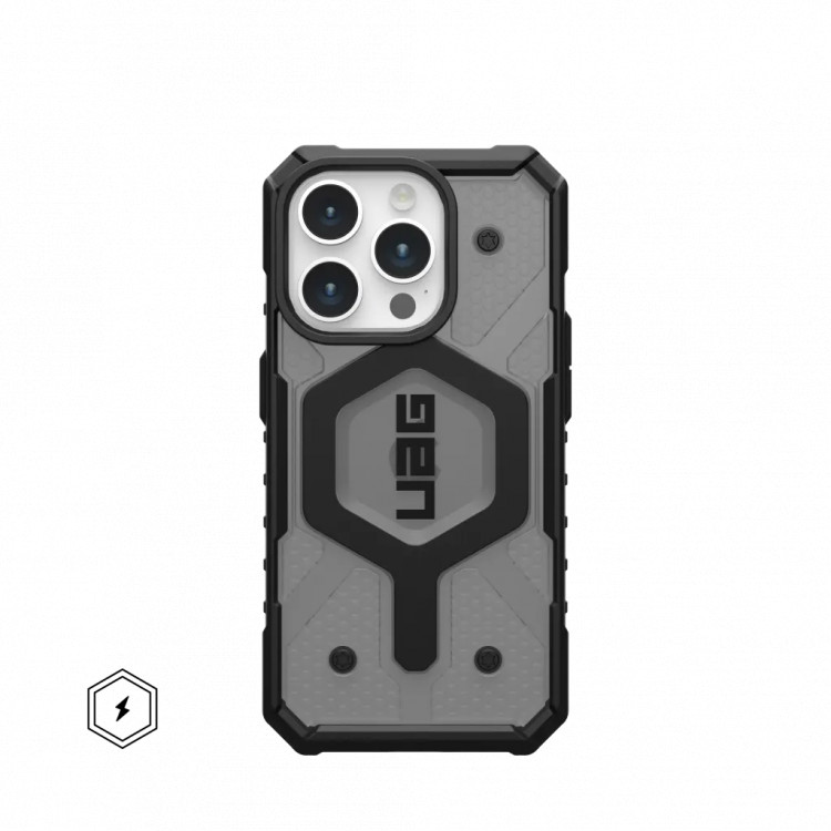 Защитный чехол Uag Pathfinder Clear для iPhone 15 Pro с MagSafe - Пепел (Ash)