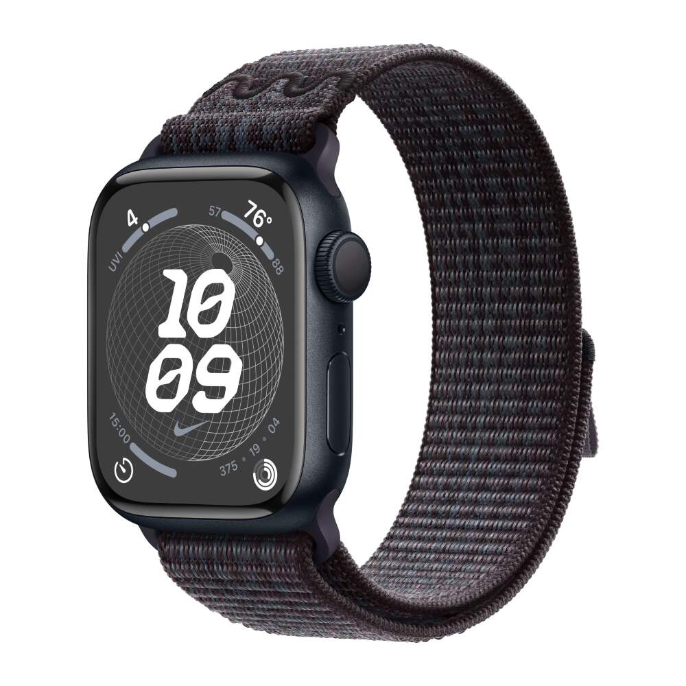 Apple Watch 9 Aluminum Midnight 45mm Black Blue Nike sport loop