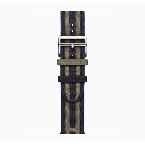 Apple Watch Hermes Series 12 42mm, трикотажный ремешок Rocabar Club сине-серый