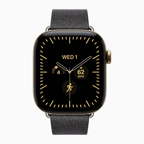 Apple Watch Series 12 42mm, Radiant Gold Titanium Case with Modern Buckle - Navy Blue