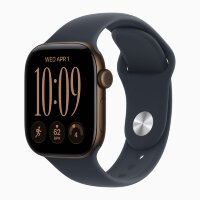 Apple Watch Series 12 42mm, Dark Bronze Aluminum Case with Sport Band - Navy Blue