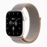 Apple Watch Series 12 46mm, Pearl White Ceramic Case with Sport Loop - Chambray Blue