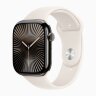 Apple Watch Series 10 42mm, Slate Titanium Case with Sport Band - Starlight