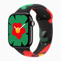Apple Watch Series 10 46mm, Jet Black Aluminum Case with Sport Band - Unity Bloom