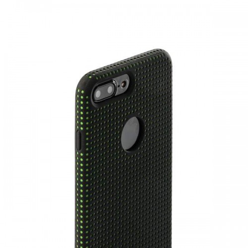 Силиконовая чехол-накладка Vogue для iPhone 8 Plus и 7 Plus - Черный/ Зеленый