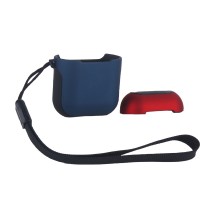 Противоударный чехол Cotec для AirPods красно-сине-черный с ремешком