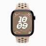 Apple Watch Series 10 46mm, Jet Black Aluminum Case with Nike Sport Band - Desert Stone
