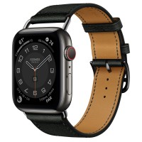 Apple Watch Series 6 Hermes 44 мм черный корпус, классический ремень черного цвета