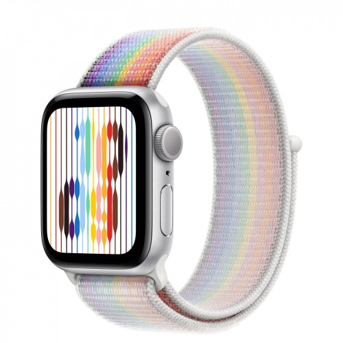 Apple Watch SE (2022) 40mm, Silver Aluminum Case with Sport Loop - Pride Edition