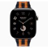 Apple Watch Hermes Series 12 42mm, трикотажный ремешок Rocabar Club синий
