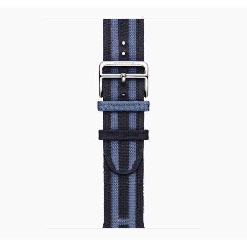 Apple Watch Hermes Series 12 42mm, трикотажный ремешок Rocabar Club синий