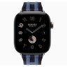 Apple Watch Hermes Series 12 42mm, трикотажный ремешок Rocabar Club синий