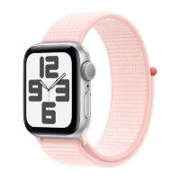 Apple Watch SE (2023) 40mm, Silver Aluminum Case with Sport Loop - Light Pink (Светло-розовый)