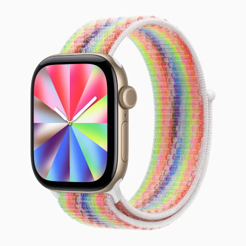 Apple Watch Series 12 46mm, Light Gold Aluminum Case with Sport Loop - Pride Edition