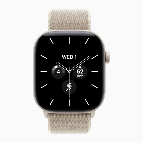 Apple Watch Series 12 46mm, Pearl White Ceramic Case with Sport Loop - Limestone