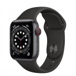 Apple Watch Series 6 40 мм, GPS + Cellular, алюминий "серый космос", черный спортивный ремешок