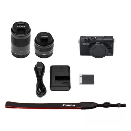 Canon EOS M200 Body - Black + EF-M 15-45mm + EF-M 55-200mm Lenses