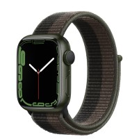 Apple Watch Series 7 41 мм, зеленый алюминий, спортивный браслет «Сумрачный торнадо/серый»