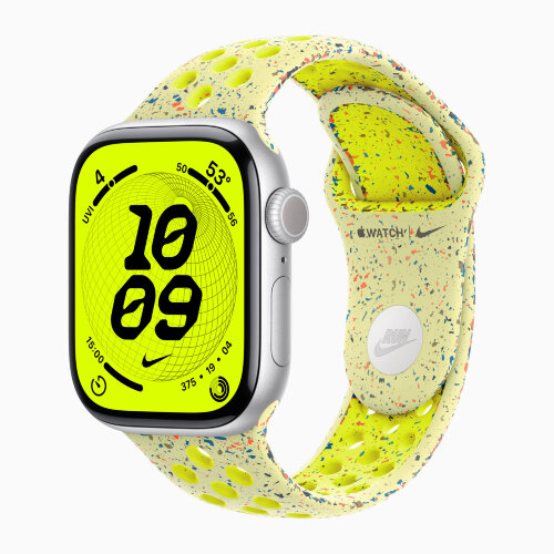 Apple Watch Series 11 42mm, Silver Aluminum Case with Nike Sport Band - Volt Splash