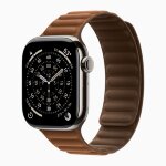 Apple Watch Series 11 42mm, Natural Titanium Case with Magnetic Link - Caramel