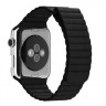 Кожаный магнитный ремешок для Apple Watch 42mm черный Large