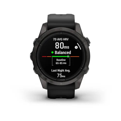 Умные часы Garmin Epix Pro (Gen 2) 42mm, Sapphire Edition,Carbon Gray DLC Titanium, Black Band
