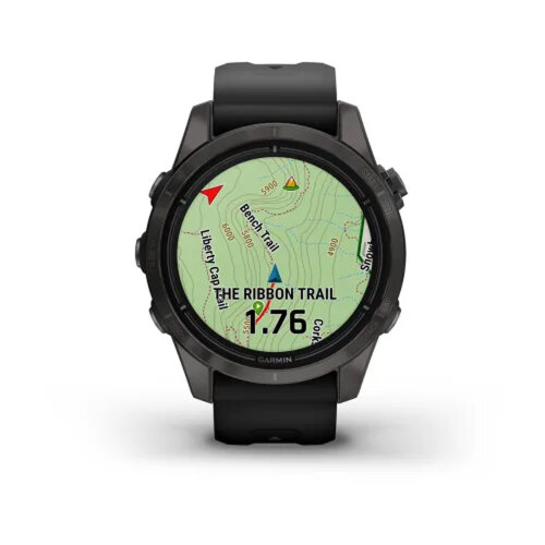 Умные часы Garmin Epix Pro (Gen 2) 42mm, Sapphire Edition,Carbon Gray DLC Titanium, Black Band