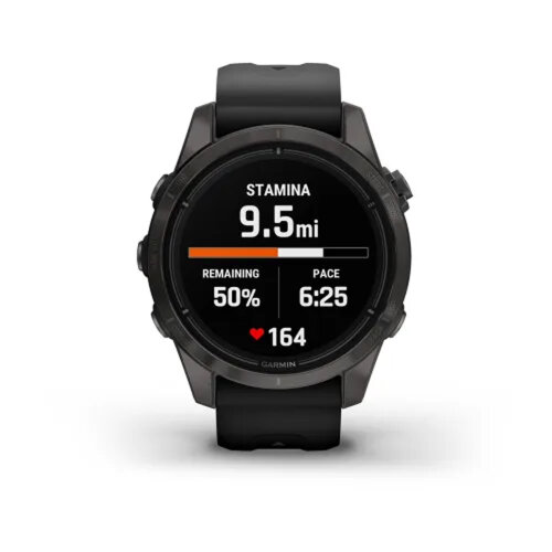 Умные часы Garmin Epix Pro (Gen 2) 42mm, Sapphire Edition,Carbon Gray DLC Titanium, Black Band