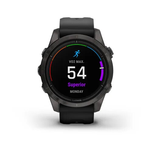 Умные часы Garmin Epix Pro (Gen 2) 42mm, Sapphire Edition,Carbon Gray DLC Titanium, Black Band