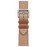Apple Watch Hermes Series 9 41mm, клетчатый ремешок из плетеного нейлона золотой с белым