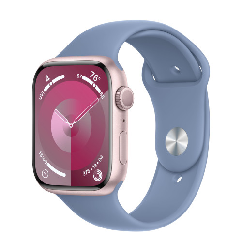 Apple Watch Series 9 41mm, Pink Aluminum Case with Sport Band - Winter Blue
