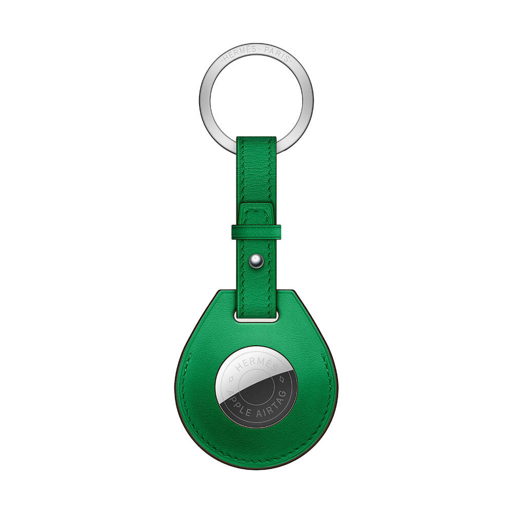 小物 hermes airtag key ring vert rousseau Брелок AirTag Hermes Bambou для ключей с кольцом