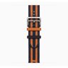 Apple Watch Hermes Series 12 42mm, трикотажный ремешок Rocabar Club сине-оранжевый