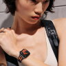 Apple Watch Hermes Series 12 42mm, трикотажный ремешок Rocabar Club сине-оранжевый