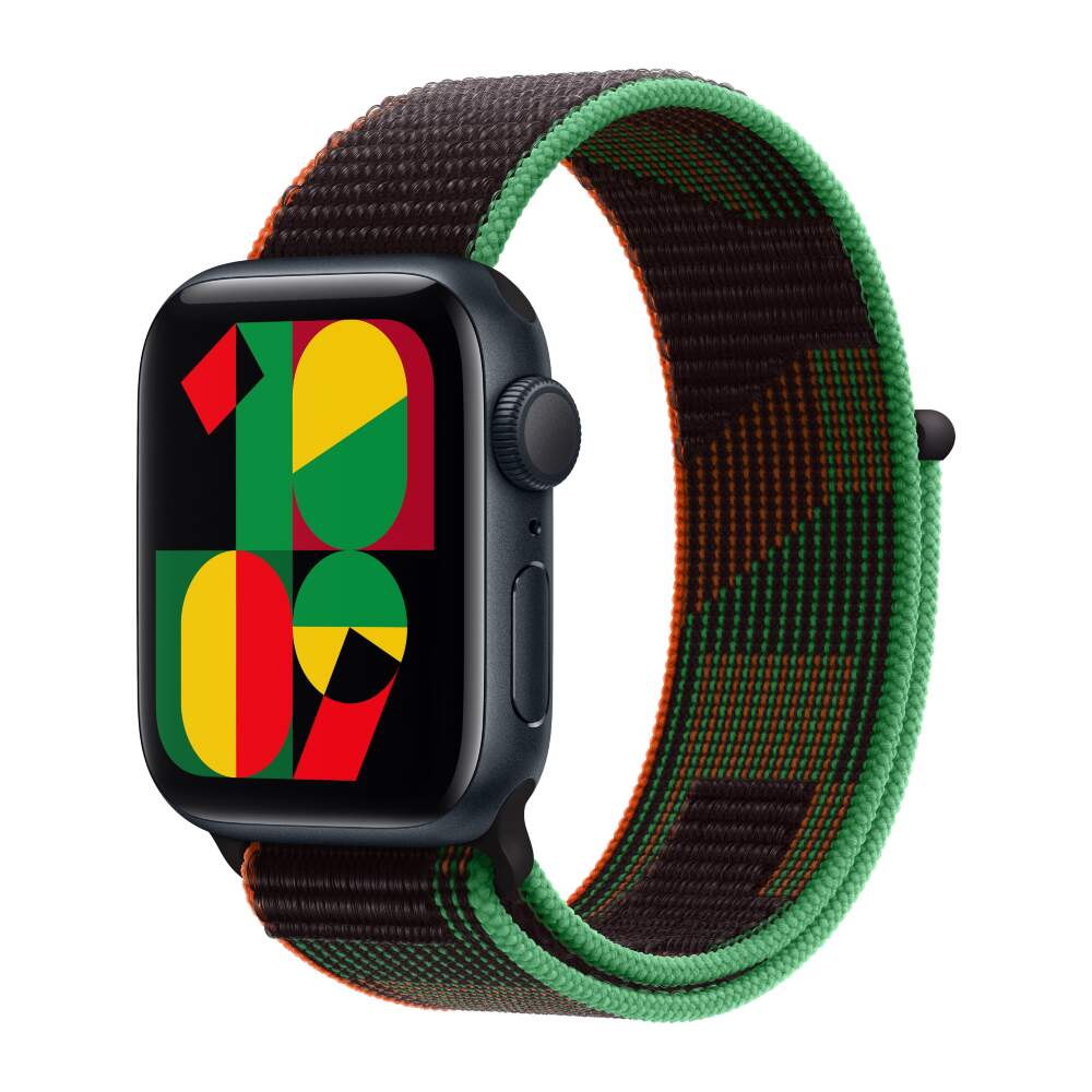 Apple Watch SE 2023 Aluminum Starlight 40mm Black Unity Sport loop