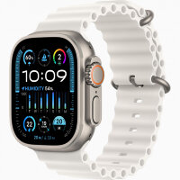 Apple Watch Ultra 3 49mm Titanium Case with White Ocean Band